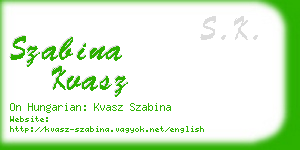 szabina kvasz business card